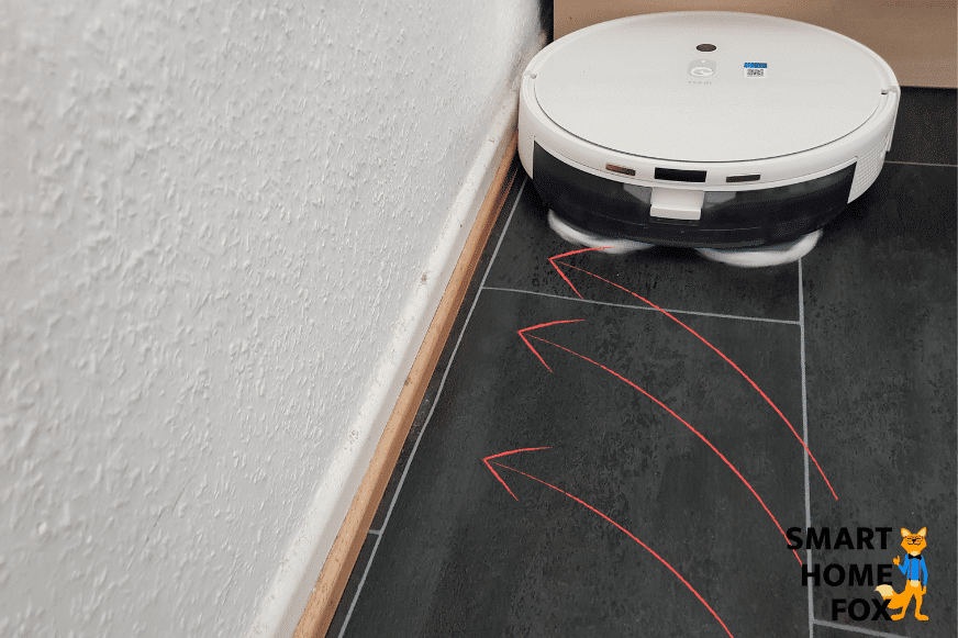 Yeedi Mop Roboter wischt entlang der Leisten